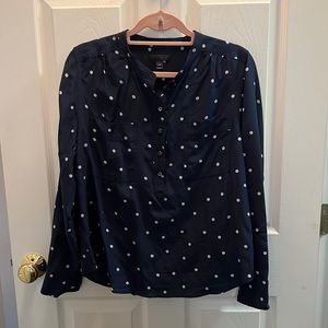 Jcrew Blythe silk blouse. Polka dotted